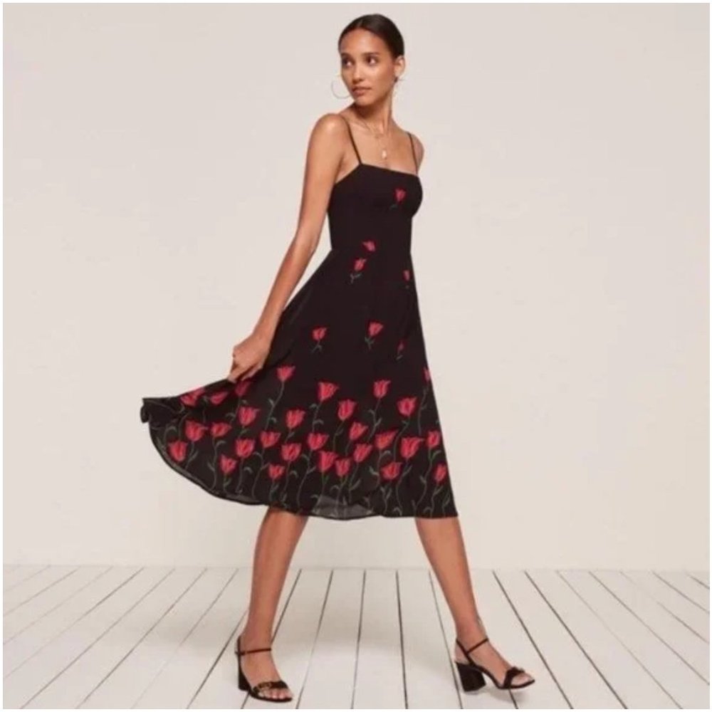 Reformation Nala Midi Dress in Holland Tulip Print